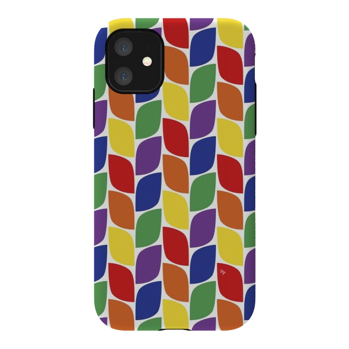 iPhone 11 StrongFit Funky retro leaves by Martina
