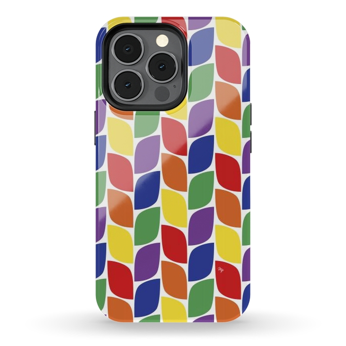 iPhone 13 pro StrongFit Funky retro leaves by Martina