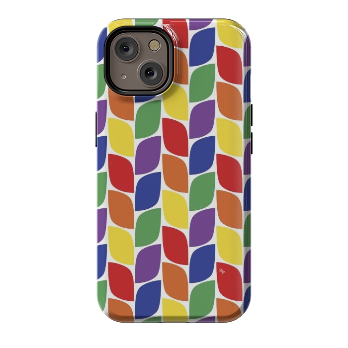 iPhone 14 StrongFit Funky retro leaves by Martina