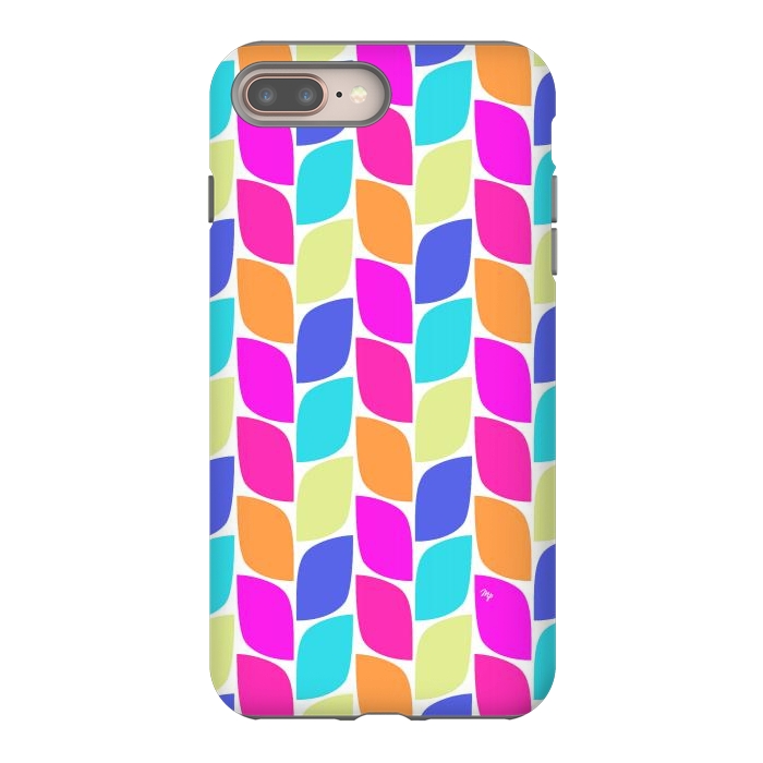 iPhone 8 plus StrongFit Funky neon leaves by Martina