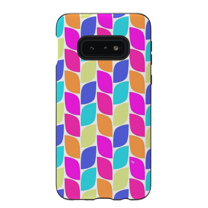 Galaxy S10e StrongFit Funky neon leaves by Martina