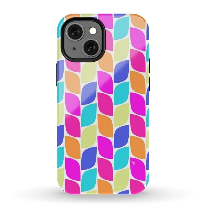 iPhone 12 mini StrongFit Funky neon leaves by Martina