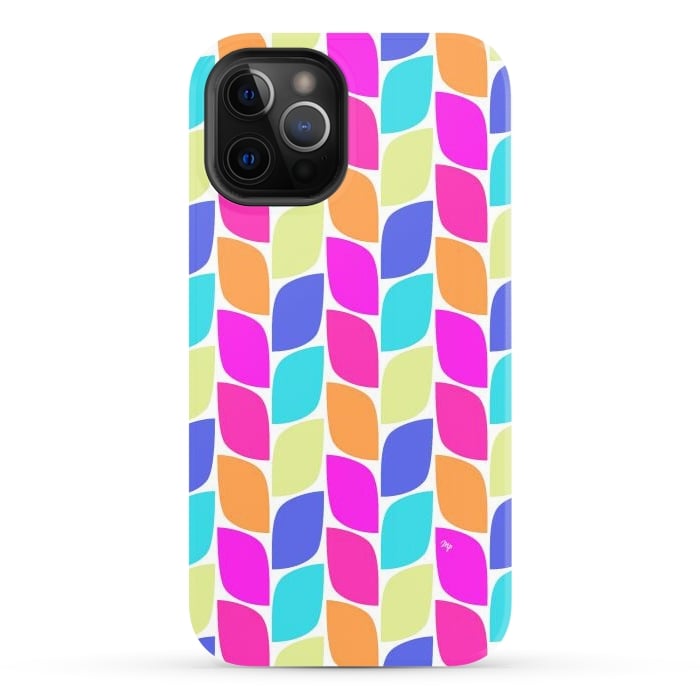 iPhone 12 Pro StrongFit Funky neon leaves by Martina