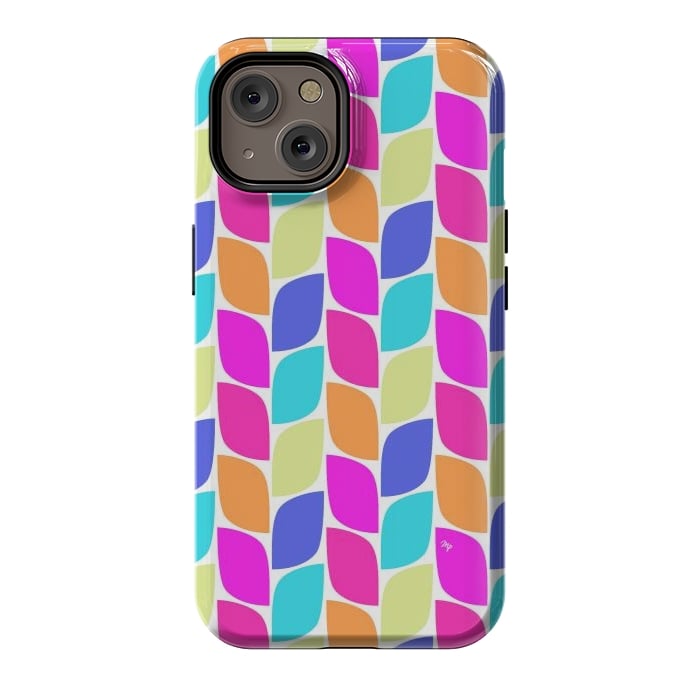 iPhone 14 StrongFit Funky neon leaves by Martina