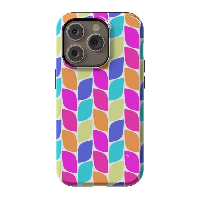 iPhone 14 Pro StrongFit Funky neon leaves by Martina
