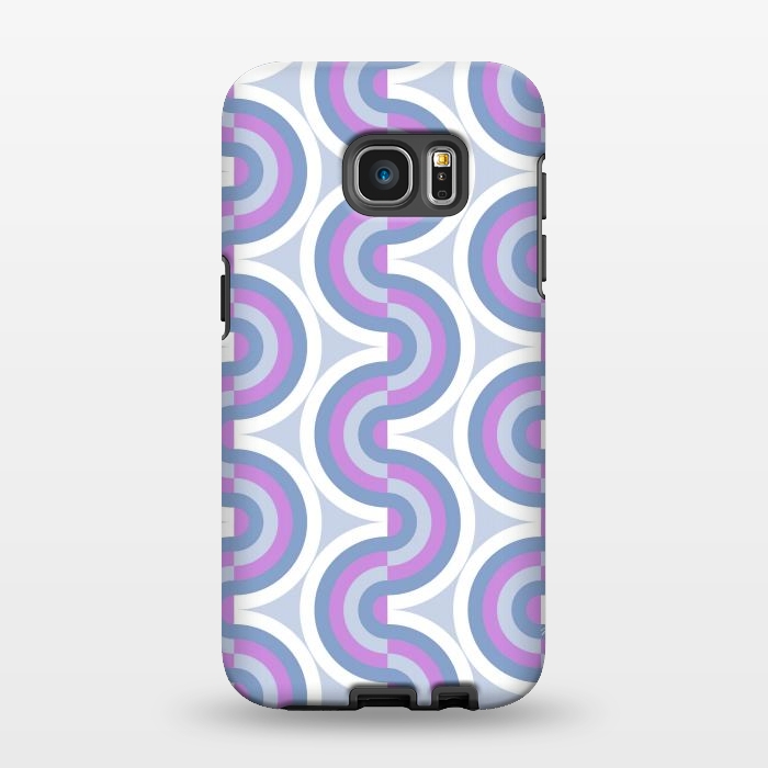 Galaxy S7 EDGE StrongFit Funky purple waves by Martina