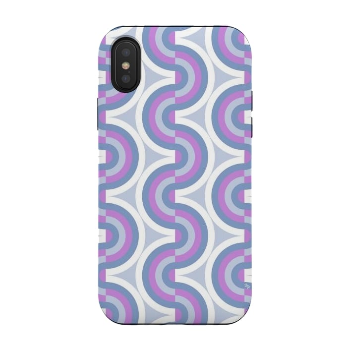 iPhone Xs / X StrongFit Funky purple waves by Martina