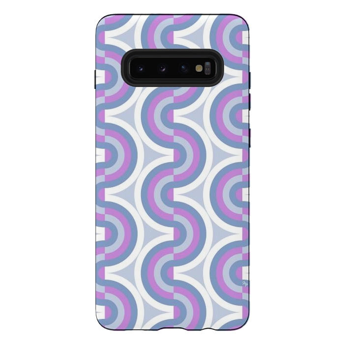 Galaxy S10 plus StrongFit Funky purple waves by Martina