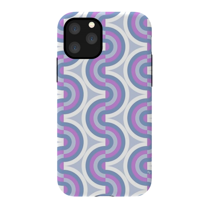 iPhone 11 Pro StrongFit Funky purple waves by Martina