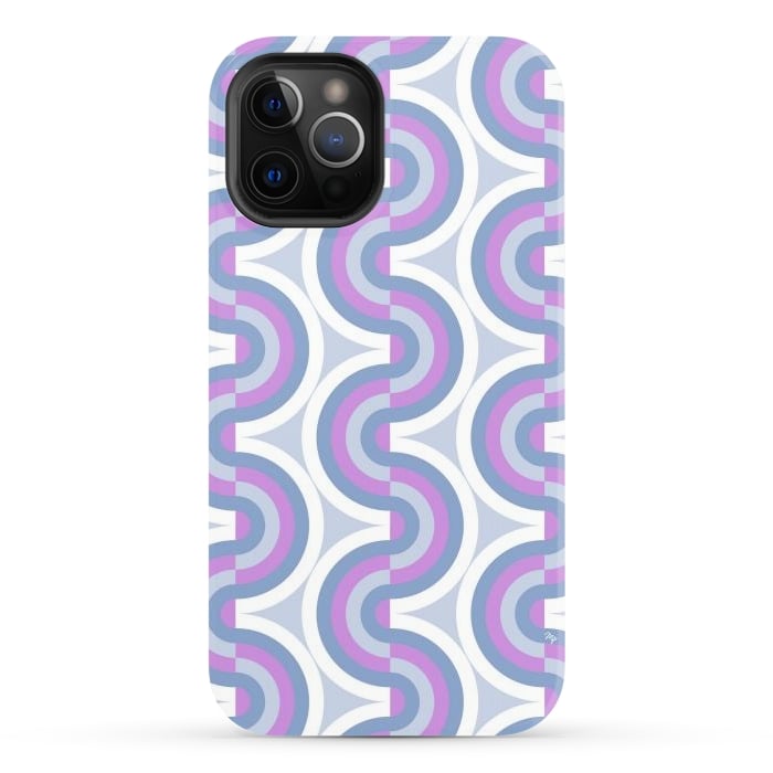 iPhone 12 Pro StrongFit Funky purple waves by Martina