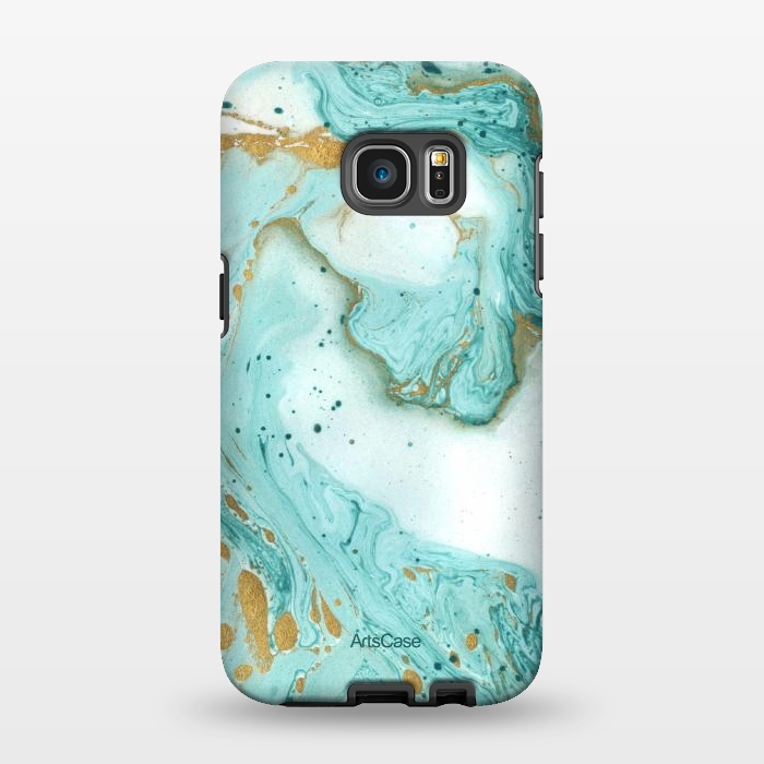 Galaxy S7 EDGE StrongFit Waves Teal by ArtsCase