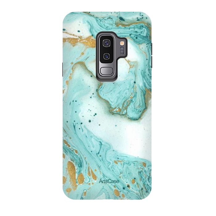 Galaxy S9 plus StrongFit Waves Teal by ArtsCase