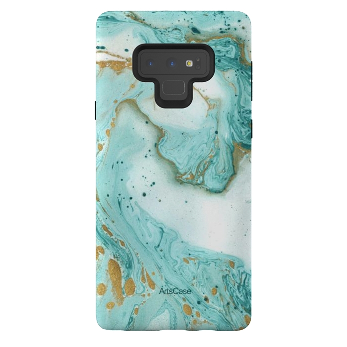Galaxy Note 9 StrongFit Waves Teal by ArtsCase
