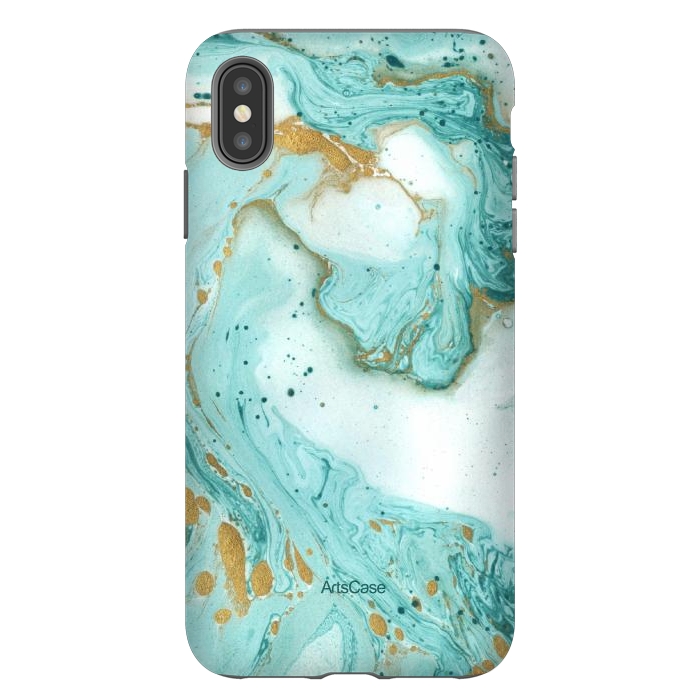 iPhone Xs Max StrongFit Waves Teal by ArtsCase