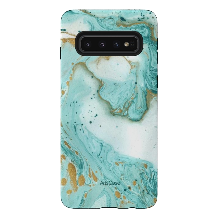 Galaxy S10 StrongFit Waves Teal by ArtsCase