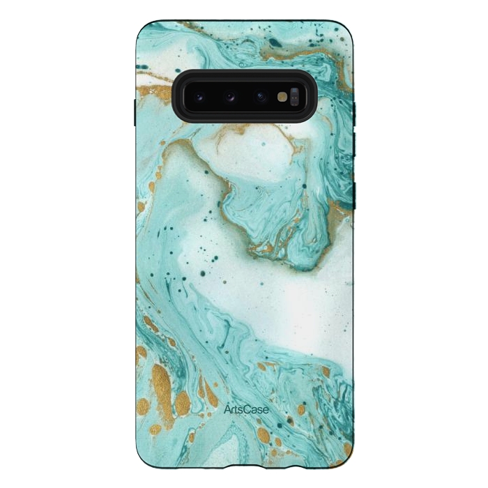 Galaxy S10 plus StrongFit Waves Teal by ArtsCase