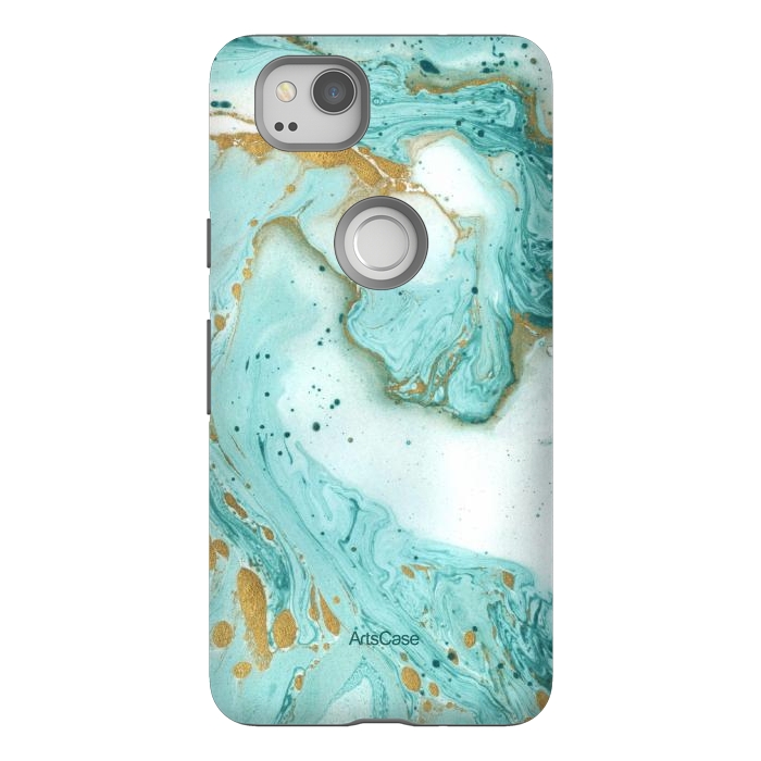 Pixel 2 StrongFit Waves Teal by ArtsCase