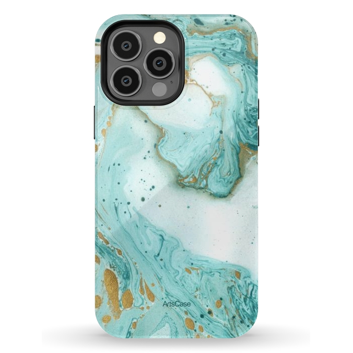 iPhone 13 Pro Max StrongFit Waves Teal by ArtsCase