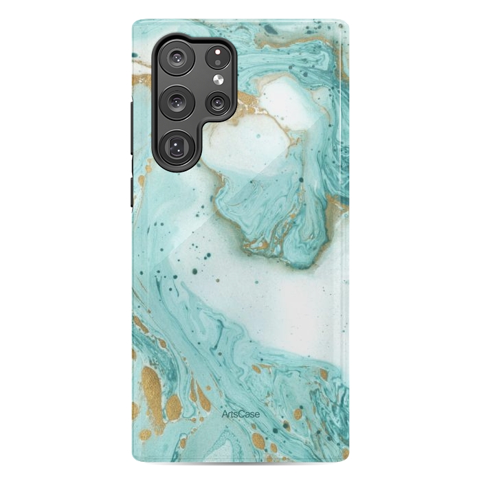 Galaxy S22 Ultra StrongFit Waves Teal by ArtsCase