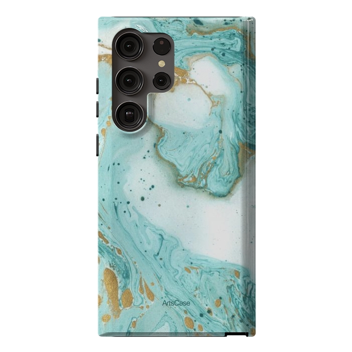 Galaxy S23 Ultra StrongFit Waves Teal by ArtsCase