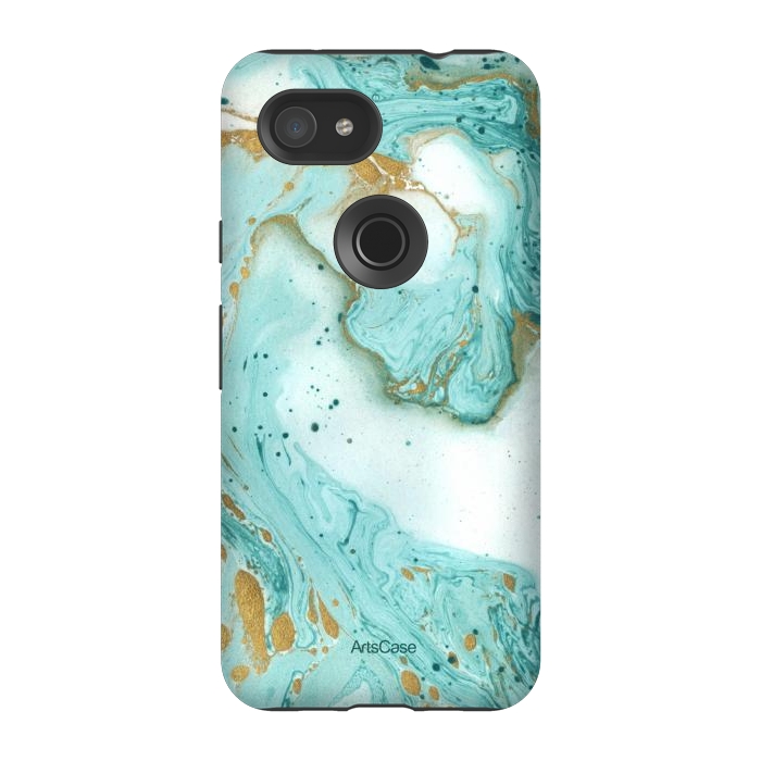 Pixel 3A StrongFit Waves Teal by ArtsCase