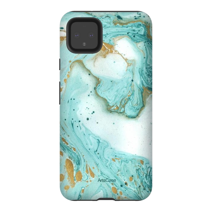 Pixel 4XL StrongFit Waves Teal by ArtsCase