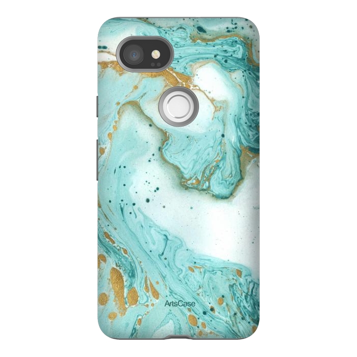 Pixel 2XL StrongFit Waves Teal by ArtsCase