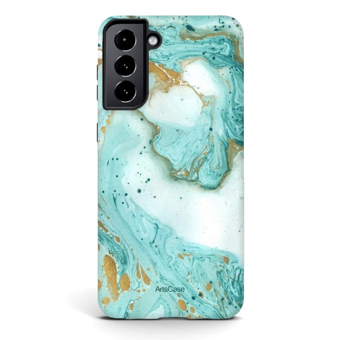 Galaxy S21 StrongFit Waves Teal by ArtsCase