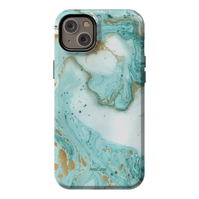iPhone 14 Plus StrongFit Waves Teal by ArtsCase