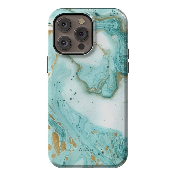 iPhone 14 Pro max StrongFit Waves Teal by ArtsCase