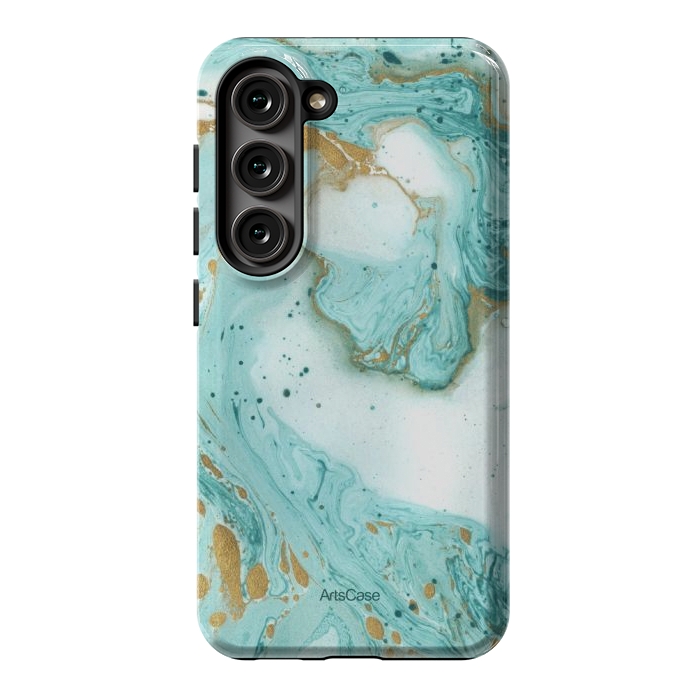 Galaxy S23 StrongFit Waves Teal by ArtsCase