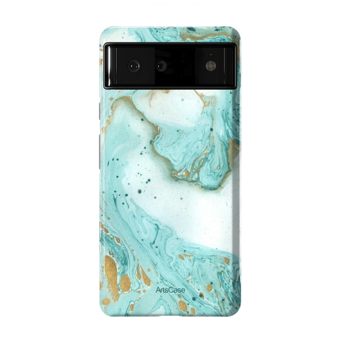 Pixel 6 StrongFit Waves Teal by ArtsCase