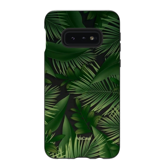 Galaxy S10e StrongFit Tropical Leaves Garden by ArtsCase
