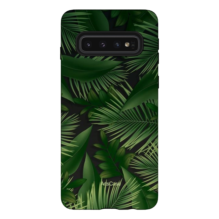 Galaxy S10 StrongFit Tropical Leaves Garden by ArtsCase
