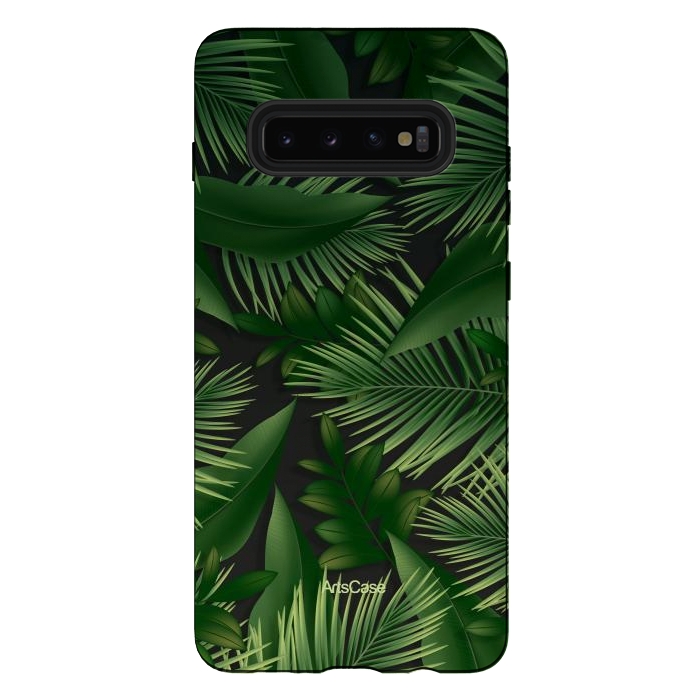 Galaxy S10 plus StrongFit Tropical Leaves Garden by ArtsCase