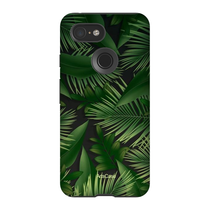 Pixel 3 StrongFit Tropical Leaves Garden by ArtsCase