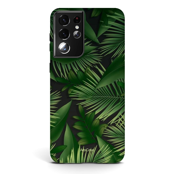 Galaxy S21 ultra StrongFit Tropical Leaves Garden by ArtsCase