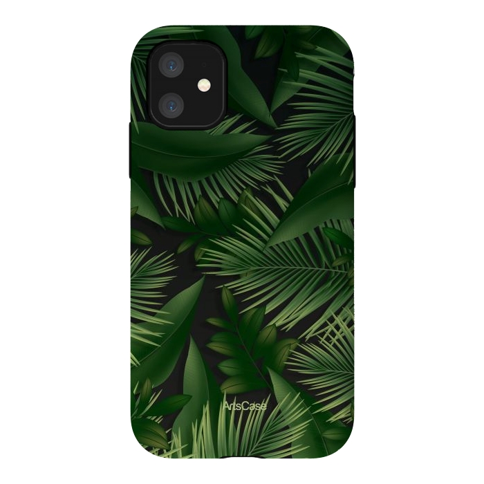 iPhone 11 StrongFit Tropical Leaves I by ArtsCase