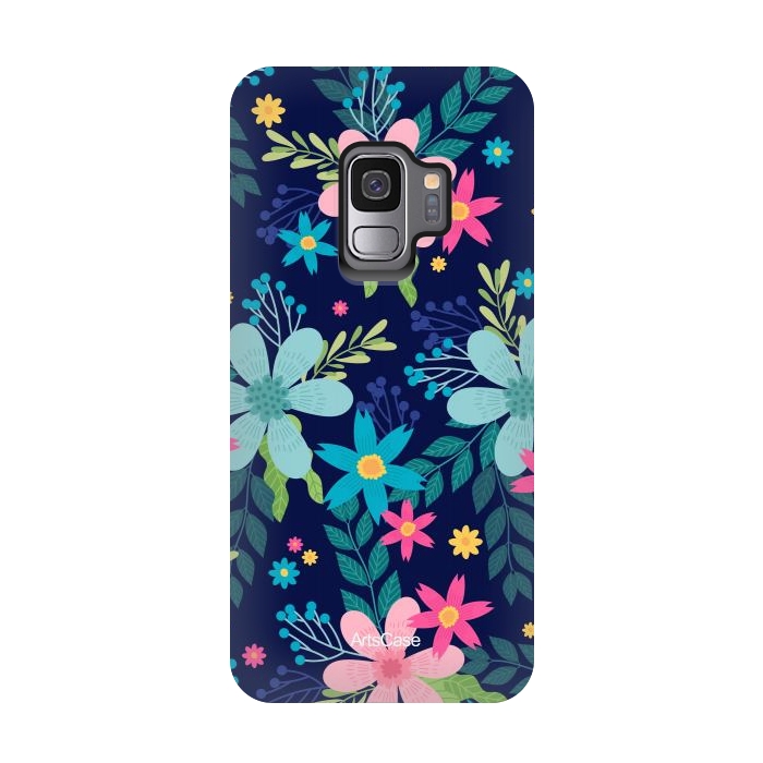 Galaxy S9 StrongFit Rain of Colors and Flowers by ArtsCase