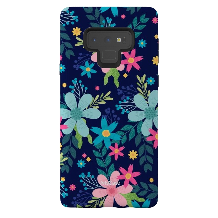 Galaxy Note 9 StrongFit Rain of Colors and Flowers by ArtsCase