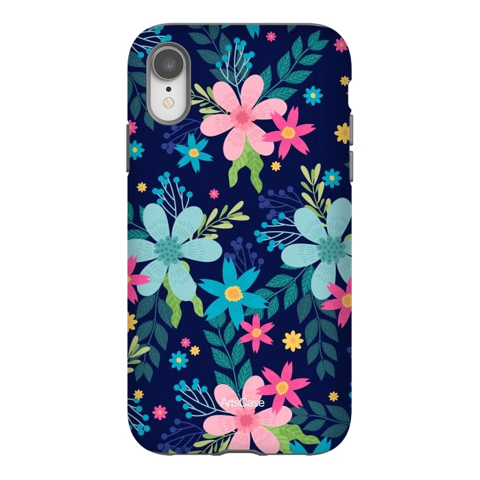 iPhone Xr StrongFit Rain of Colors and Flowers by ArtsCase