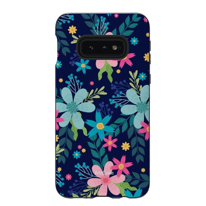 Galaxy S10e StrongFit Rain of Colors and Flowers by ArtsCase