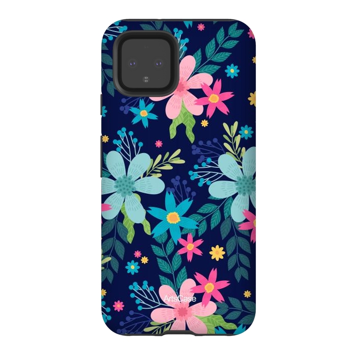 Pixel 4 StrongFit Rain of Colors and Flowers by ArtsCase