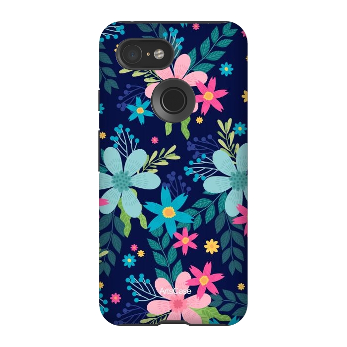 Pixel 3 StrongFit Rain of Colors and Flowers by ArtsCase