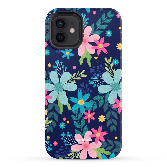 iPhone 12 StrongFit Rain of Colors and Flowers by ArtsCase