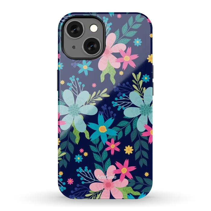 iPhone 13 StrongFit Rain of Colors and Flowers by ArtsCase