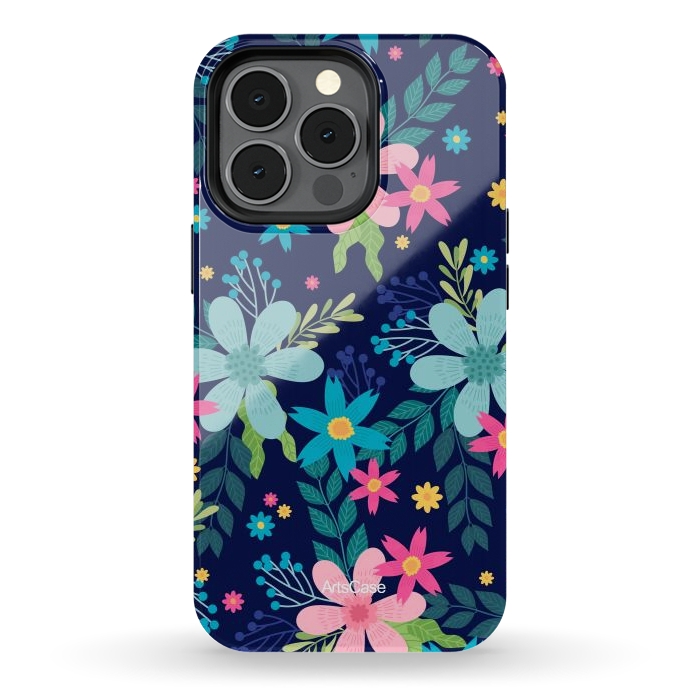 iPhone 13 pro StrongFit Rain of Colors and Flowers by ArtsCase