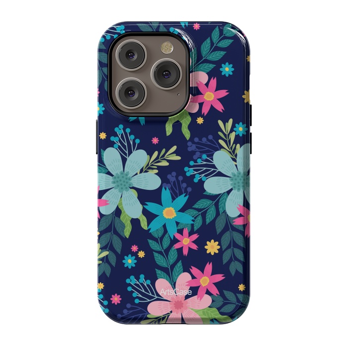 iPhone 14 Pro StrongFit Rain of Colors and Flowers by ArtsCase