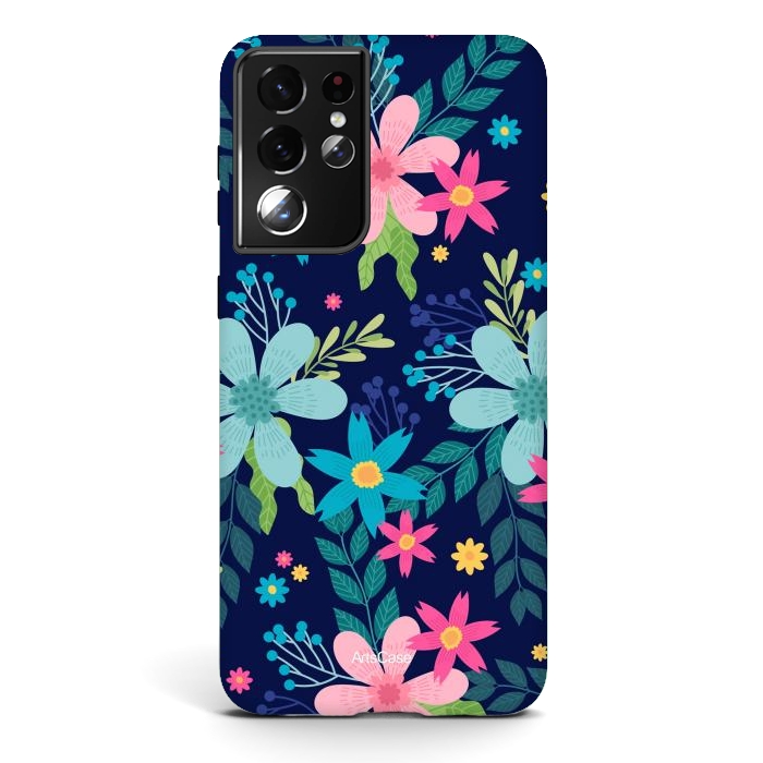 Galaxy S21 ultra StrongFit Rain of Colors and Flowers by ArtsCase
