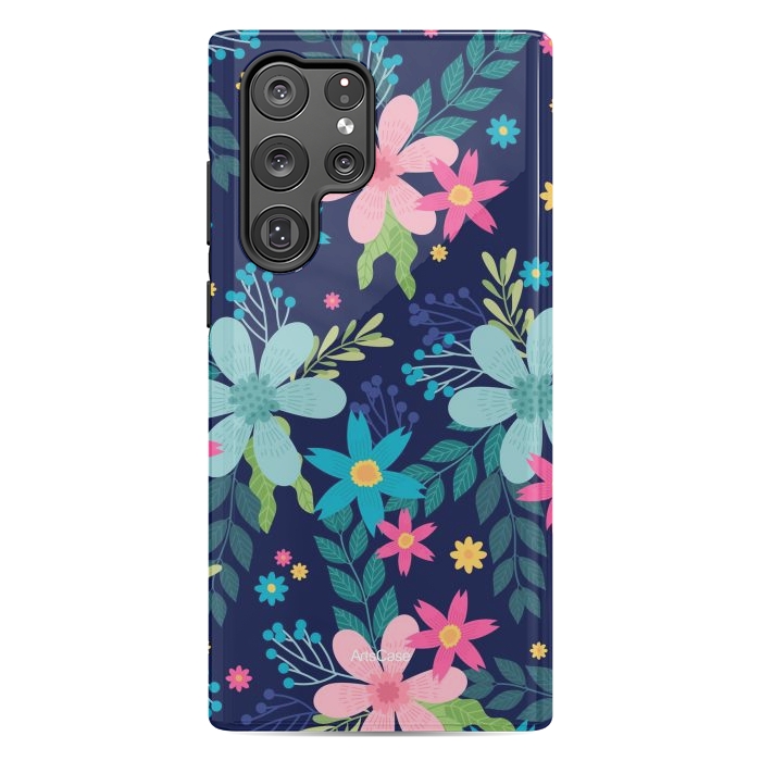 Galaxy S22 Ultra StrongFit Rain of Colors and Flowers by ArtsCase